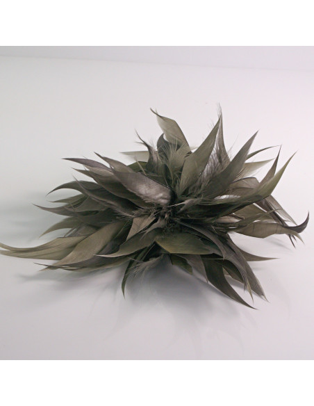 KWIAT Z PIÓR  BROSZKA PRZYPINKA PIÓRA  LOLITA AKCESORIA 16 CM XL