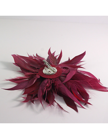 KWIAT Z PIÓR  BROSZKA PRZYPINKA PIÓRA  LOLITA AKCESORIA 14 CM