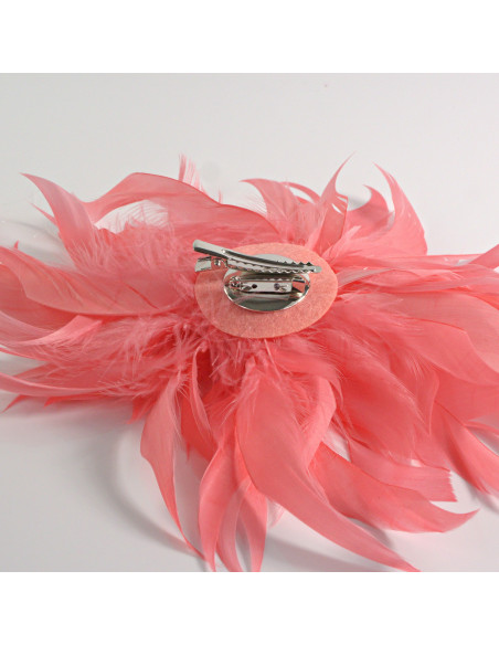 KWIAT Z PIÓR  BROSZKA PRZYPINKA PIÓRA  LOLITA AKCESORIA 14 CM