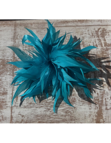 KWIAT Z PIÓR  BROSZKA PRZYPINKA PIÓRA  LOLITA AKCESORIA 16 CM XL