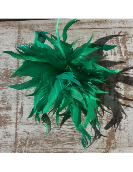 KWIAT Z PIÓR  BROSZKA PRZYPINKA PIÓRA  LOLITA AKCESORIA 16 CM XL