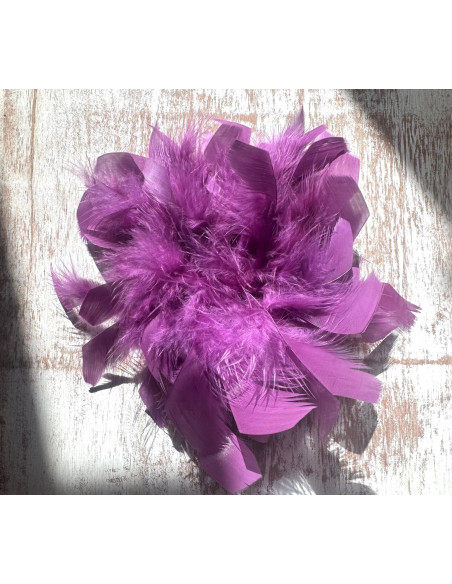 KWIAT Z PIÓR  BROSZKA PRZYPINKA PIÓRA  LOLITA AKCESORIA 16 CM XL