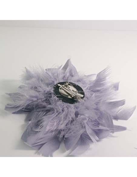 KWIAT Z PIÓR  BROSZKA PRZYPINKA PIÓRA  LOLITA AKCESORIA 16 CM XL