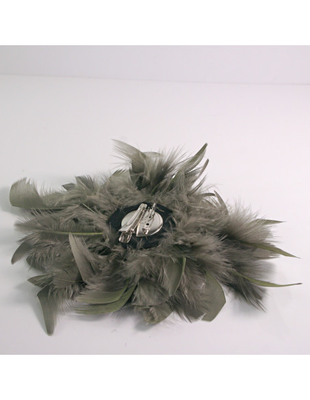 KWIAT Z PIÓR  BROSZKA PRZYPINKA PIÓRA  LOLITA AKCESORIA 16 CM XL