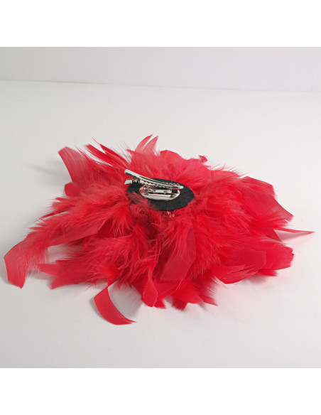 KWIAT Z PIÓR  BROSZKA PRZYPINKA PIÓRA  LOLITA AKCESORIA 16 CM XL