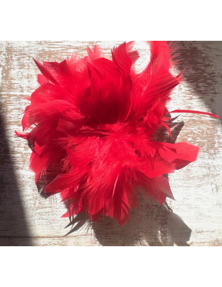 KWIAT Z PIÓR  BROSZKA PRZYPINKA PIÓRA  LOLITA AKCESORIA 16 CM XL