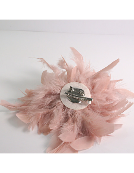 KWIAT Z PIÓR  BROSZKA PRZYPINKA PIÓRA  LOLITA AKCESORIA 16 CM XL