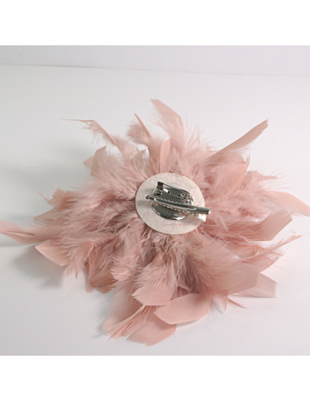 KWIAT Z PIÓR  BROSZKA PRZYPINKA PIÓRA  LOLITA AKCESORIA 16 CM XL