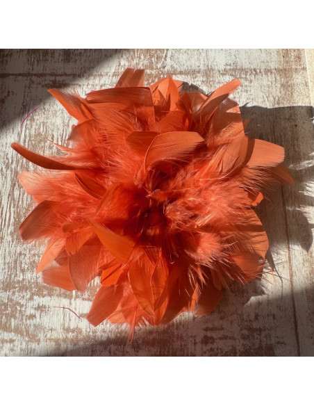 KWIAT Z PIÓR  BROSZKA PRZYPINKA PIÓRA  LOLITA AKCESORIA 16 CM XL