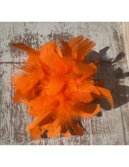 KWIAT Z PIÓR  BROSZKA PRZYPINKA PIÓRA  LOLITA AKCESORIA 16 CM XL