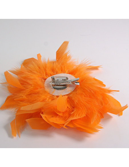 KWIAT Z PIÓR  BROSZKA PRZYPINKA PIÓRA  LOLITA AKCESORIA 16 CM XL