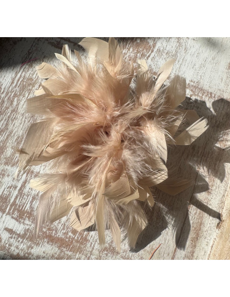 KWIAT Z PIÓR  BROSZKA PRZYPINKA PIÓRA  LOLITA AKCESORIA 16 CM XL