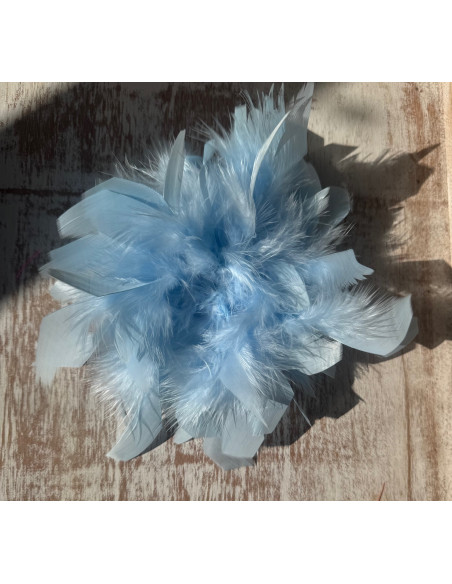KWIAT Z PIÓR  BROSZKA PRZYPINKA PIÓRA  LOLITA AKCESORIA 16 CM XL