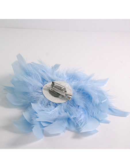 KWIAT Z PIÓR  BROSZKA PRZYPINKA PIÓRA  LOLITA AKCESORIA 16 CM XL