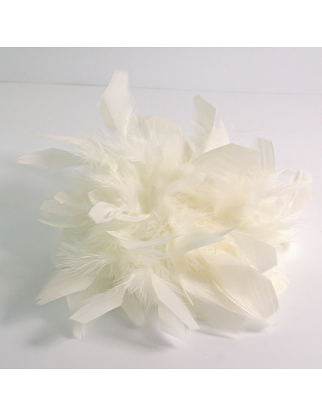 KWIAT Z PIÓR  BROSZKA PRZYPINKA PIÓRA  LOLITA AKCESORIA 16 CM XL