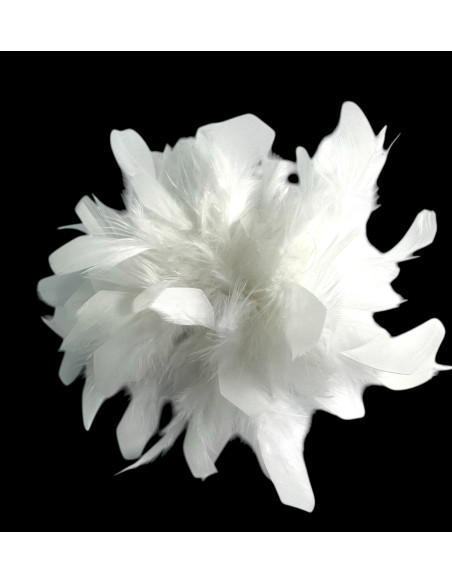 KWIAT Z PIÓR  BROSZKA PRZYPINKA PIÓRA  LOLITA AKCESORIA 16 CM XL