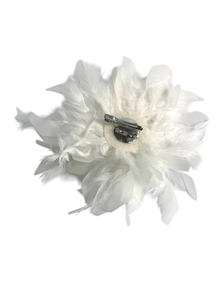 KWIAT Z PIÓR  BROSZKA PRZYPINKA PIÓRA  LOLITA AKCESORIA 16 CM XL