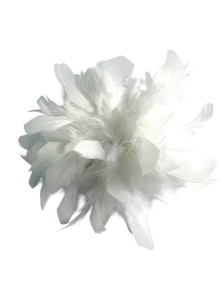 KWIAT Z PIÓR  BROSZKA PRZYPINKA PIÓRA  LOLITA AKCESORIA 16 CM XL