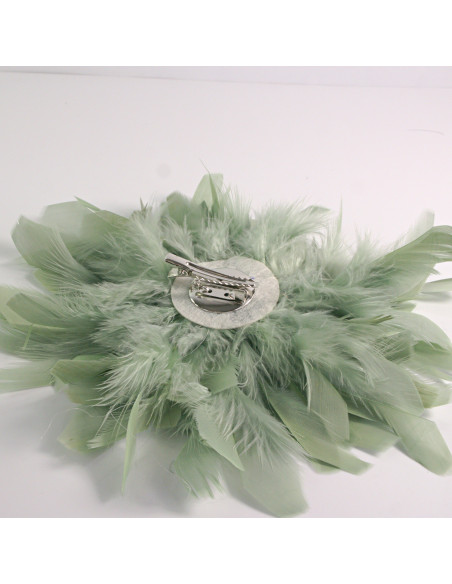 KWIAT Z PIÓR  BROSZKA PRZYPINKA PIÓRA  LOLITA AKCESORIA 16 CM XL