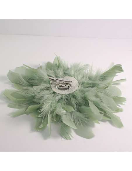 KWIAT Z PIÓR  BROSZKA PRZYPINKA PIÓRA  LOLITA AKCESORIA 16 CM XL