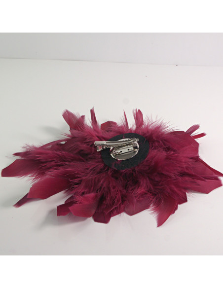 KWIAT Z PIÓR  BROSZKA PRZYPINKA PIÓRA  LOLITA AKCESORIA 16 CM XL