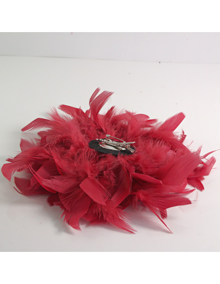 KWIAT Z PIÓR  BROSZKA PRZYPINKA PIÓRA  LOLITA AKCESORIA 16 CM XL