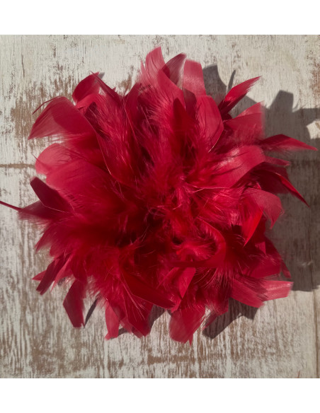 KWIAT Z PIÓR  BROSZKA PRZYPINKA PIÓRA  LOLITA AKCESORIA 16 CM XL