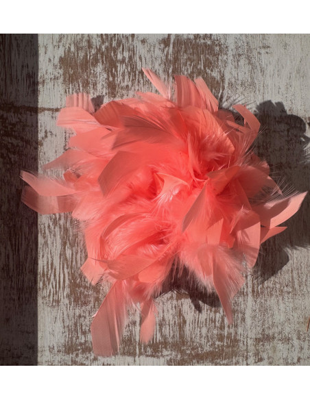 KWIAT Z PIÓR  BROSZKA PRZYPINKA PIÓRA  LOLITA AKCESORIA 16 CM XL