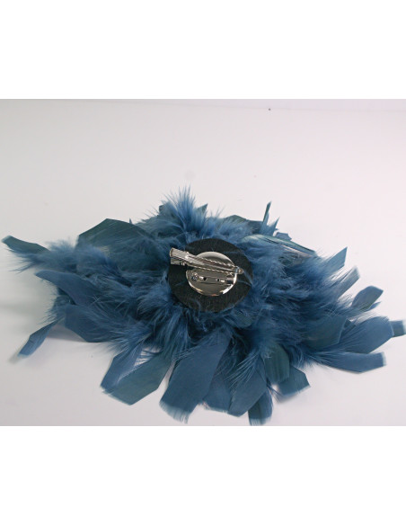 KWIAT Z PIÓR  BROSZKA PRZYPINKA PIÓRA  LOLITA AKCESORIA 16 CM XL