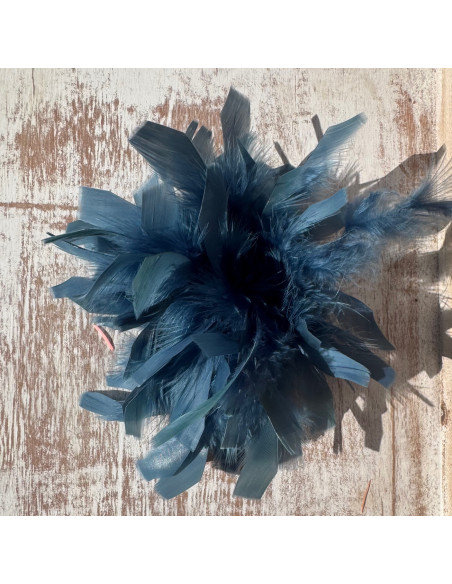 KWIAT Z PIÓR  BROSZKA PRZYPINKA PIÓRA  LOLITA AKCESORIA 16 CM XL