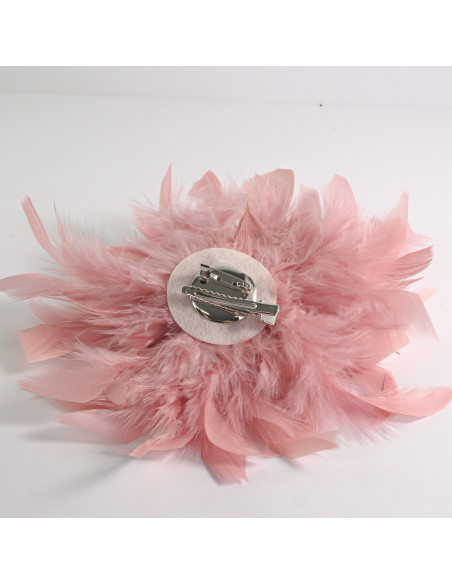 KWIAT Z PIÓR  BROSZKA PRZYPINKA PIÓRA  LOLITA AKCESORIA 16 CM XL