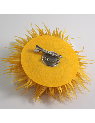 KWIAT Z MATERIAŁU KOLCE  BROSZKA PRZYPINKA...