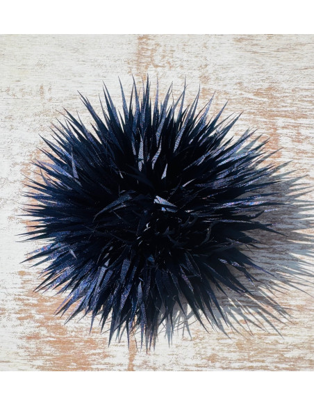 KWIAT Z MATERIAŁU KOLCE  BROSZKA PRZYPINKA LOLITA AKCESORIA 12 cm GRANATOWY