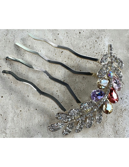 GRZEBIEŃ wsuwany do włosów wtykowy ozdobny KŁOS Lolita Akcesoria CRYSTAL