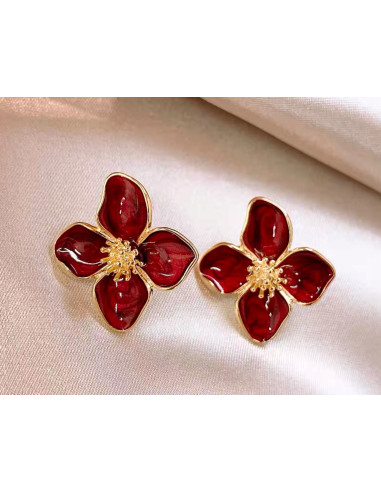 Kolczyki BORDOWE KWIATKI Lolita Accessories...