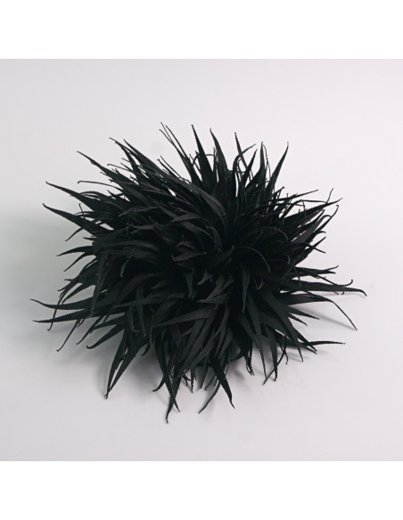 KWIAT Z MATERIAŁU KOLCE  BROSZKA PRZYPINKA LOLITA AKCESORIA 10 cm CZARNY