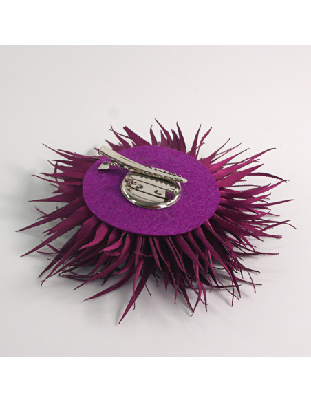 KWIAT Z MATERIAŁU KOLCE  BROSZKA PRZYPINKA LOLITA AKCESORIA 10 cm FIOLETOWY