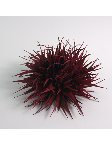 KWIAT Z MATERIAŁU KOLCE  BROSZKA PRZYPINKA LOLITA AKCESORIA 10 cm BORDOWY