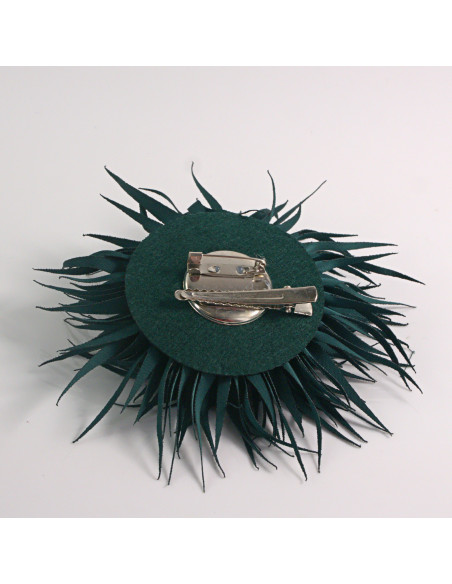 KWIAT Z MATERIAŁU KOLCE  BROSZKA PRZYPINKA LOLITA AKCESORIA 10 cm ZIELONY