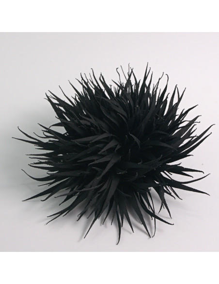 KWIAT Z MATERIAŁU KOLCE  BROSZKA PRZYPINKA LOLITA AKCESORIA 10 cm CZARNY