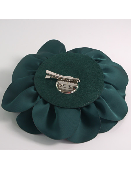KWIAT Z MATERIAŁU RÓŻA BROSZKA PRZYPINKA LOLITA AKCESORIA 17 cm XL ZIELONY