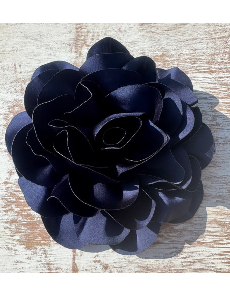 KWIAT Z MATERIAŁU RÓŻA BROSZKA PRZYPINKA LOLITA AKCESORIA 17 cm XL GRANAT