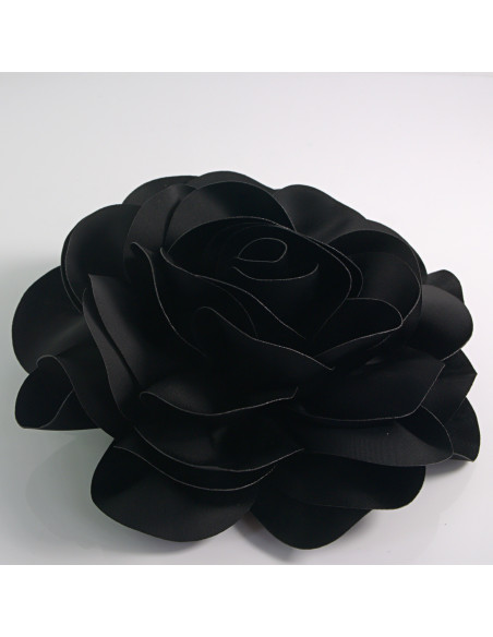 KWIAT Z MATERIAŁU RÓŻA BROSZKA PRZYPINKA LOLITA AKCESORIA 17 cm XL CZARNY