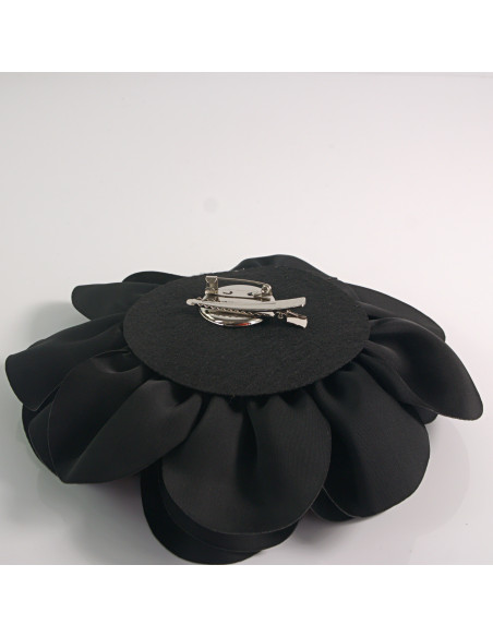 KWIAT Z MATERIAŁU RÓŻA BROSZKA PRZYPINKA LOLITA AKCESORIA 17 cm XL CZARNY