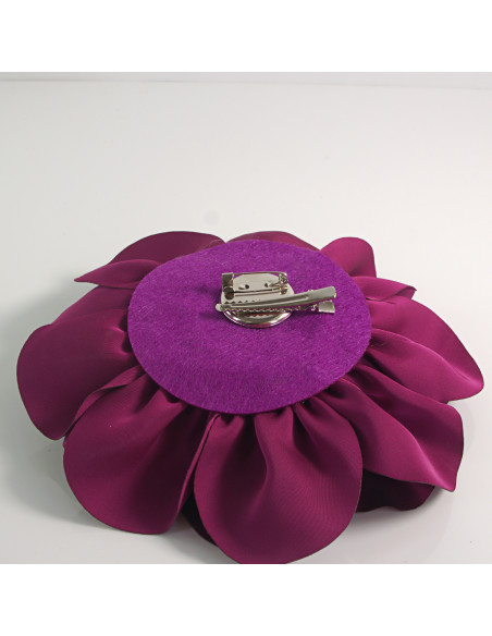 KWIAT Z MATERIAŁU RÓŻA BROSZKA PRZYPINKA LOLITA AKCESORIA 17 cm XL FIOLET