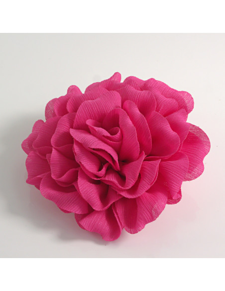 KWIAT Z MATERIAŁU RÓŻA BROSZKA PRZYPINKA LOLITA AKCESORIA 12 CM FUKSJA