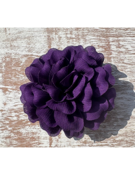 KWIAT Z MATERIAŁU RÓŻA BROSZKA PRZYPINKA LOLITA AKCESORIA 12 CM FIOLETOWY