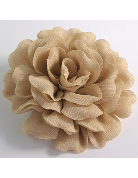 KWIAT Z MATERIAŁU RÓŻA BROSZKA PRZYPINKA LOLITA AKCESORIA 12 CM BEŻOWY