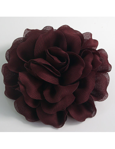 KWIAT Z MATERIAŁU RÓŻA BROSZKA PRZYPINKA LOLITA AKCESORIA 12 CM BURGUND