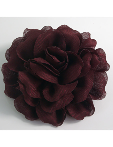 KWIAT Z MATERIAŁU RÓŻA BROSZKA PRZYPINKA LOLITA AKCESORIA 12 CM BURGUND